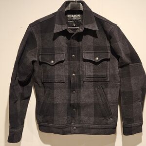 Filson Black Gray Buffalo Check Beartooth Camp Shirt Jacket